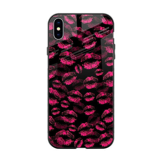 Lip Love back phone cover | glass case for iphone xs max