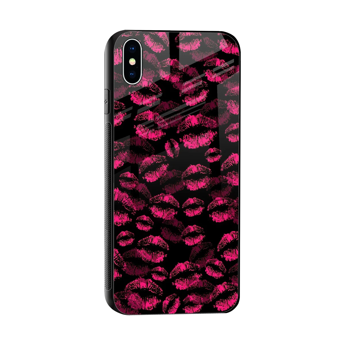 Lip Love sleek iphone xs max cover with tempered glass back and TPU edges