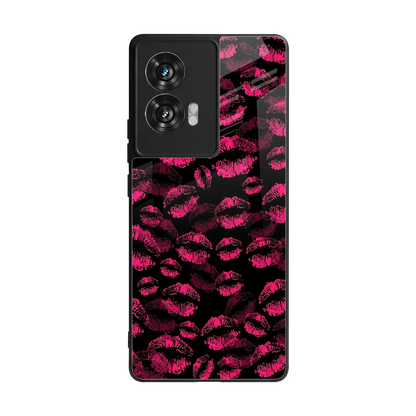 Lip Love back phone cover | glass case for motorola edge 50 fusion