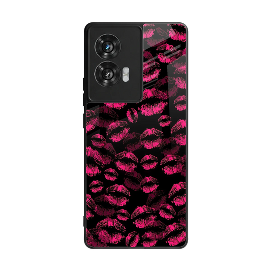 Lip Love back phone cover | glass case for motorola edge 50 fusion