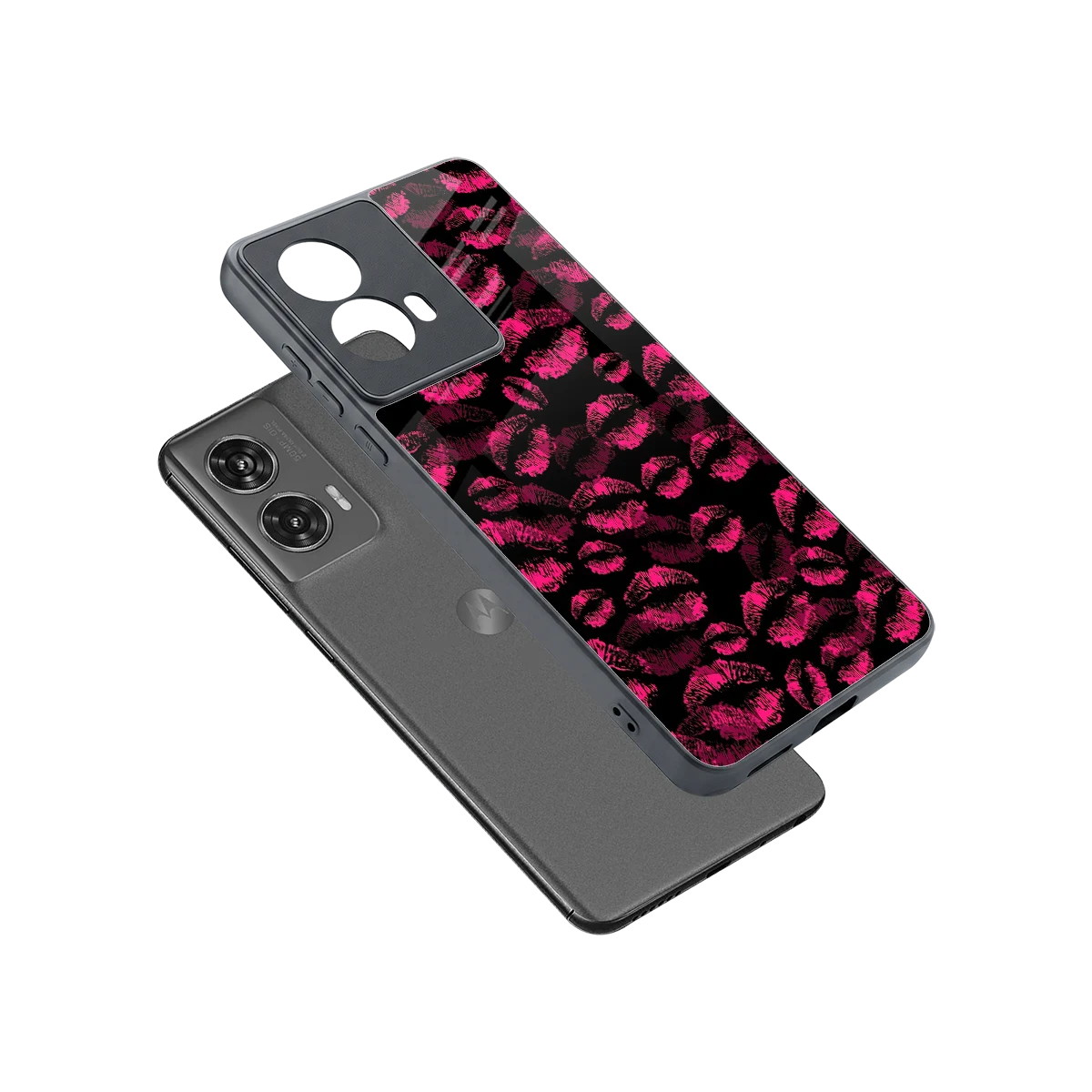 Lip Love sleek motorola edge 50 fusion cover with tempered glass back and TPU edges