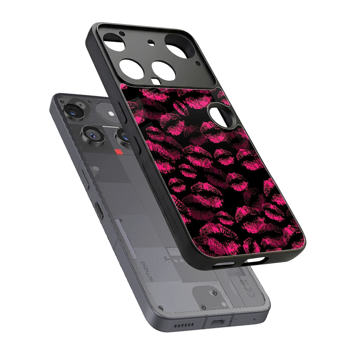 Lip Love sleek nothing phone 3 cover with tempered glass back and TPU edges