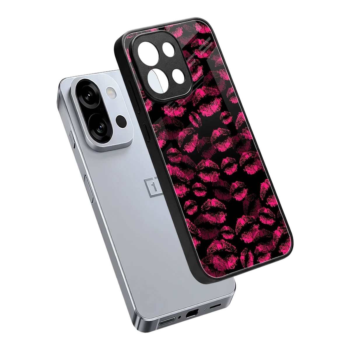 Lip Love sleek oneplus 13s cover with tempered glass back and TPU edges