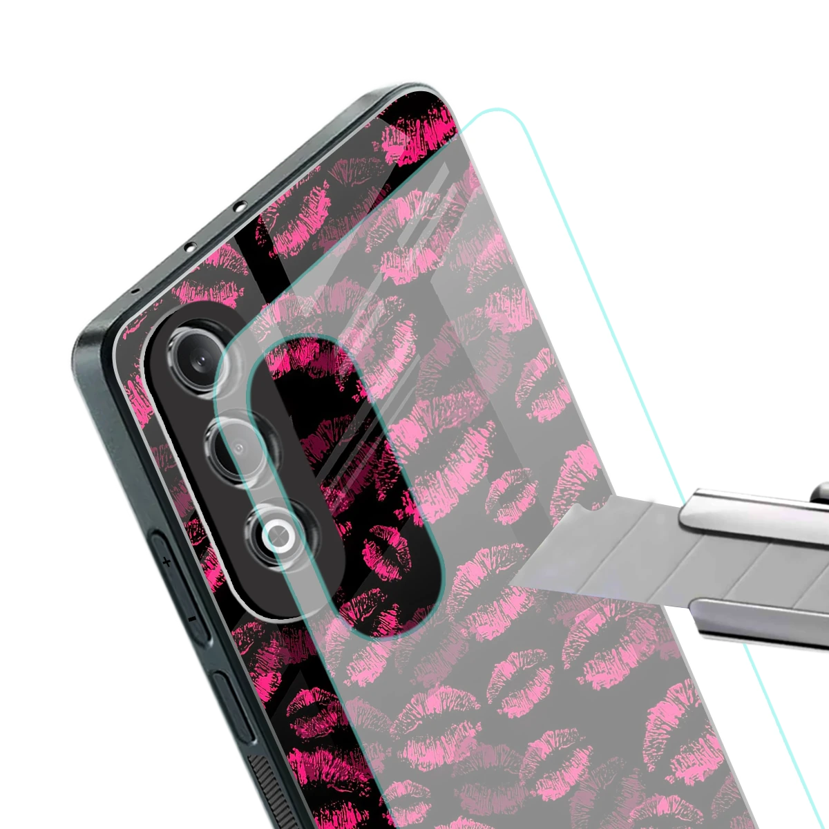 Lip Love stylish phone case for oneplus nord ce 4 | glossy glass and slim fit