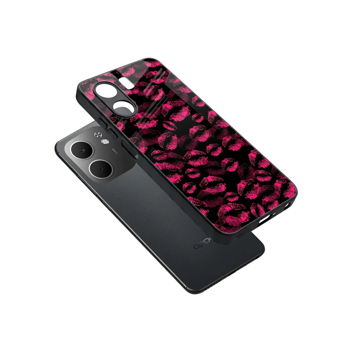 Lip Love sleek oppo a5x 5g cover with tempered glass back and TPU edges