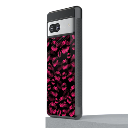 Lip Love stylish phone case for google pixel 7a | glossy glass and slim fit