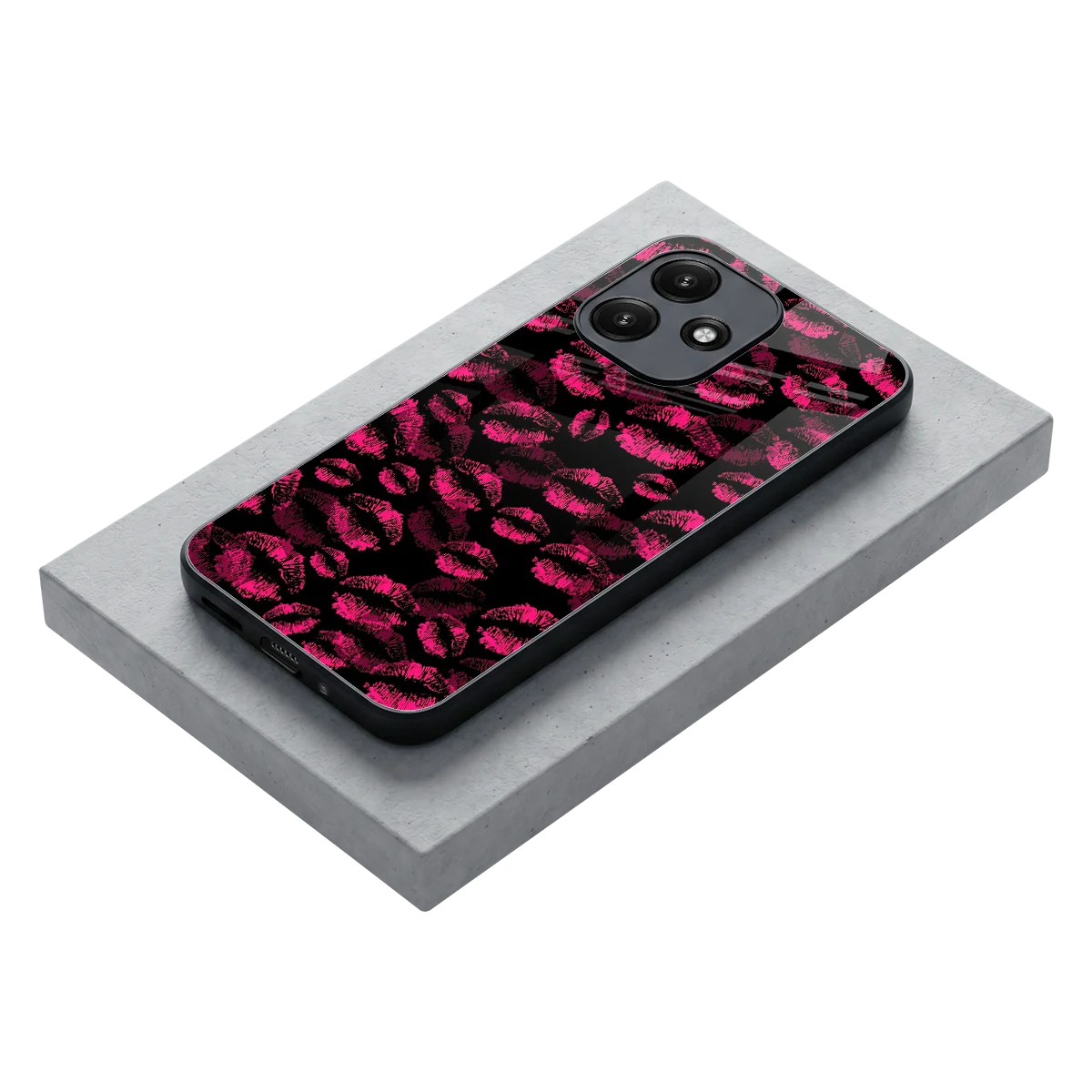 Lip Love stylish phone case for redmi 12 5g | glossy glass and slim fit
