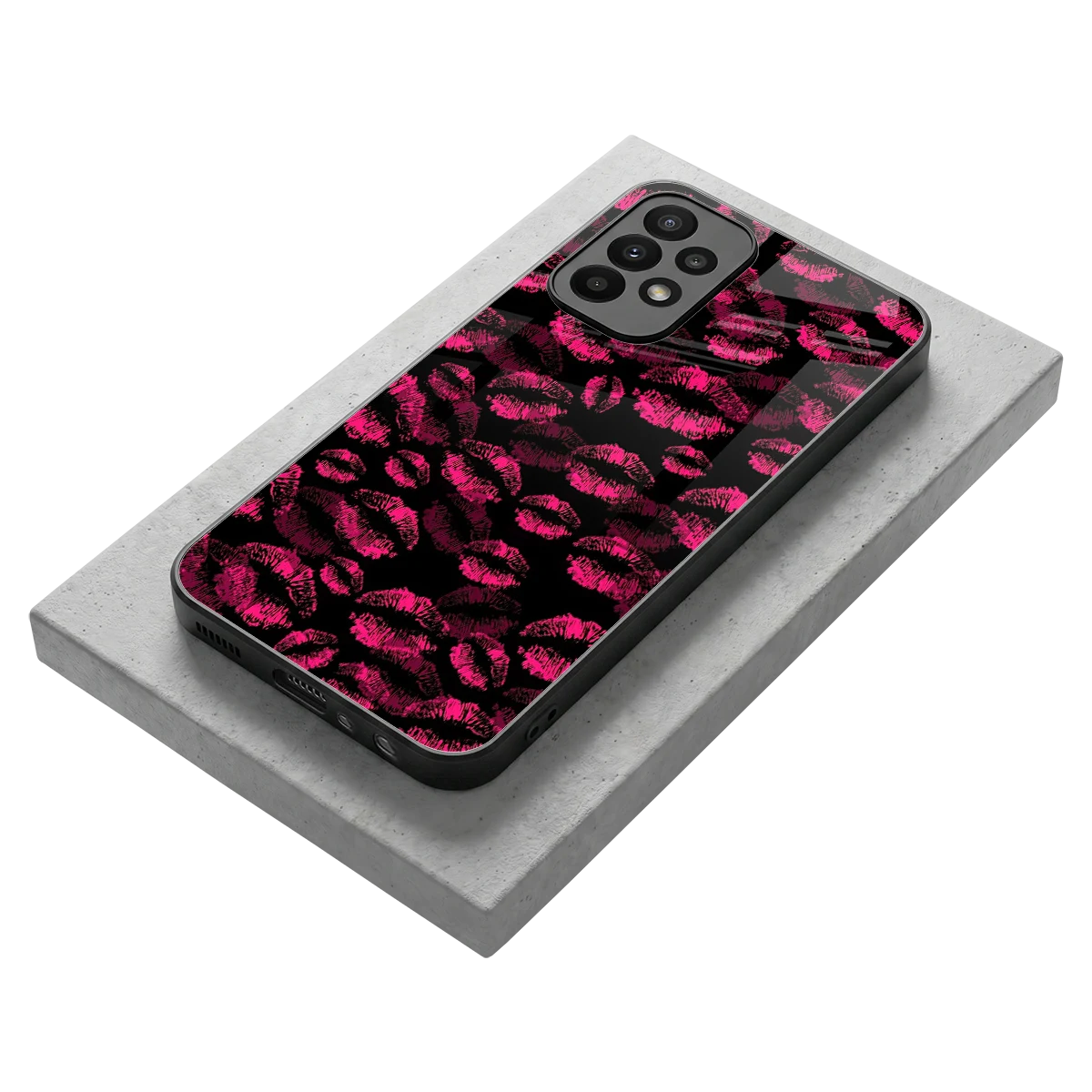 Lip Love stylish phone case for samsung galaxy a23 | glossy glass and slim fit