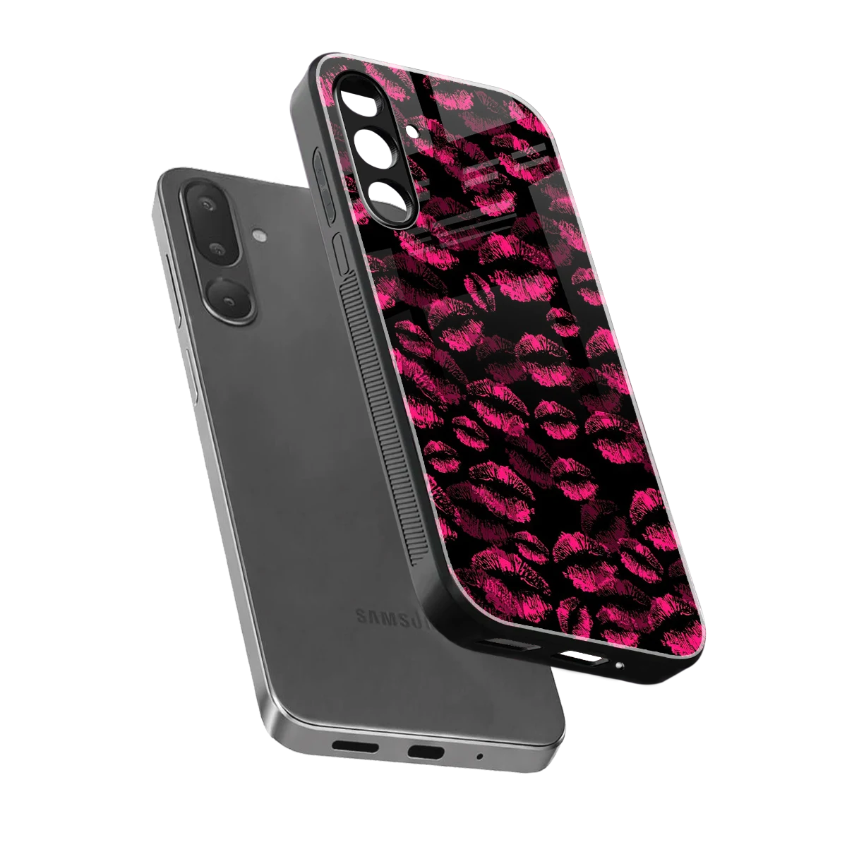 Lip Love sleek samsung galaxy m56 5g cover with tempered glass back and TPU edges