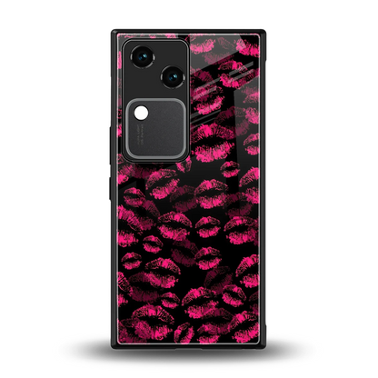 Lip Love back phone cover | glass case for vivo v30