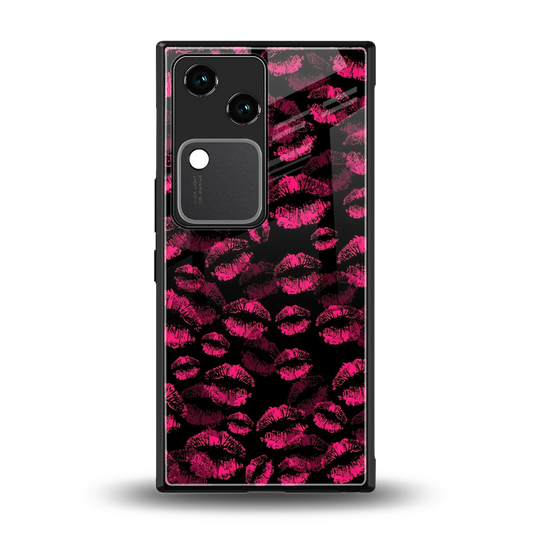 Lip Love back phone cover | glass case for vivo v30