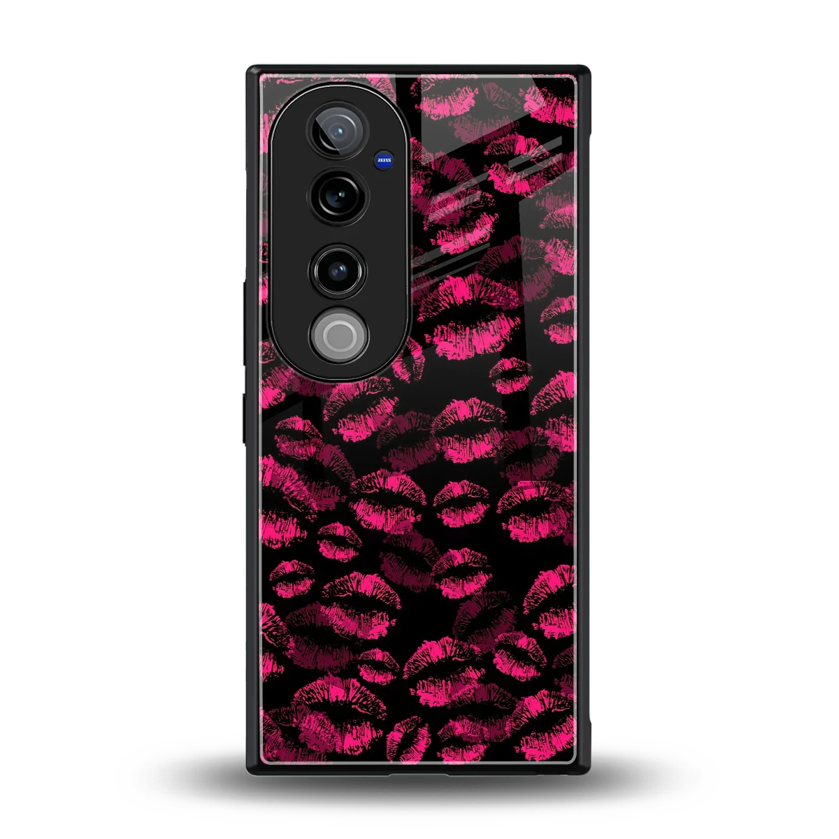 Lip Love back phone cover | glass case for vivo v40 pro