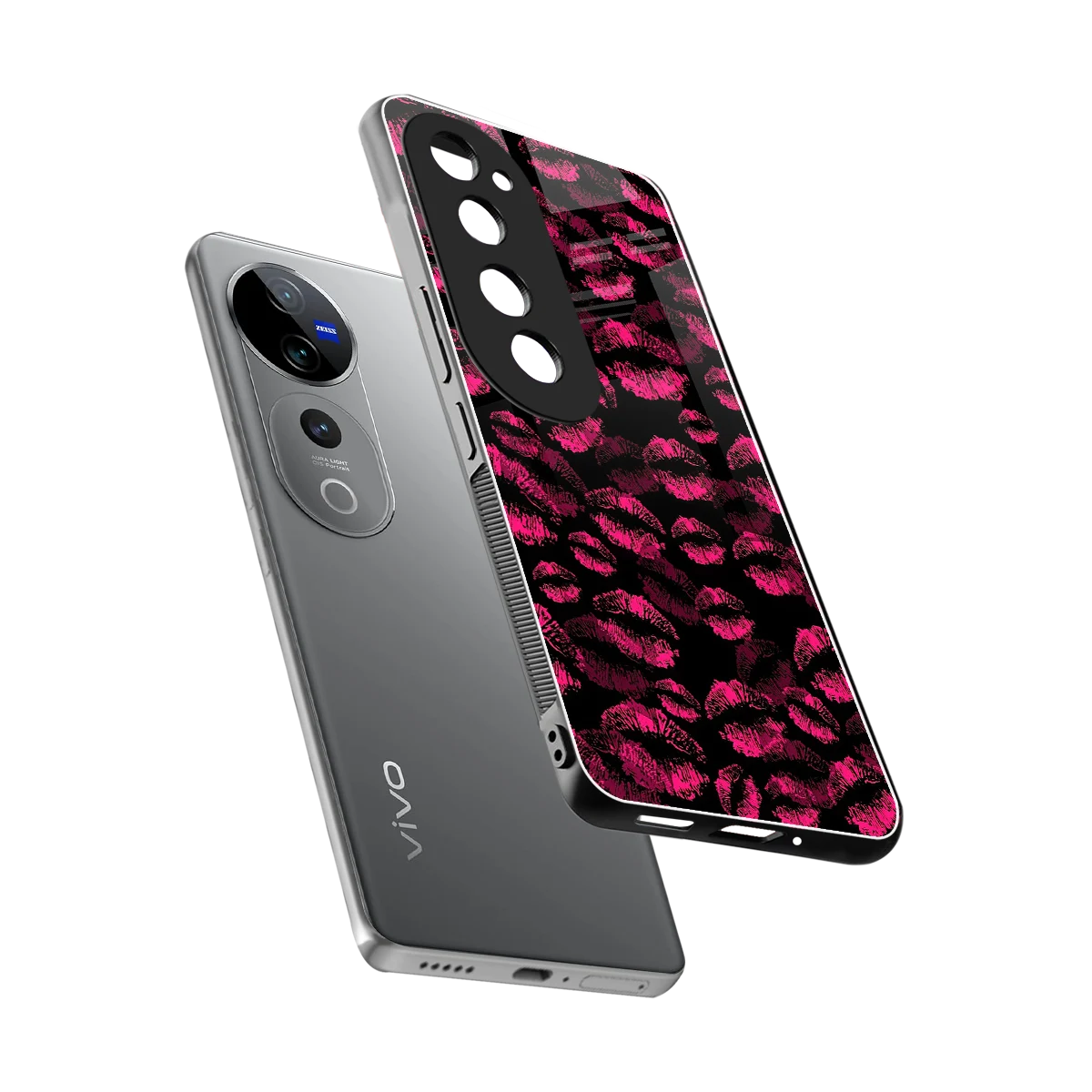 Lip Love sleek vivo v40 pro cover with tempered glass back and TPU edges