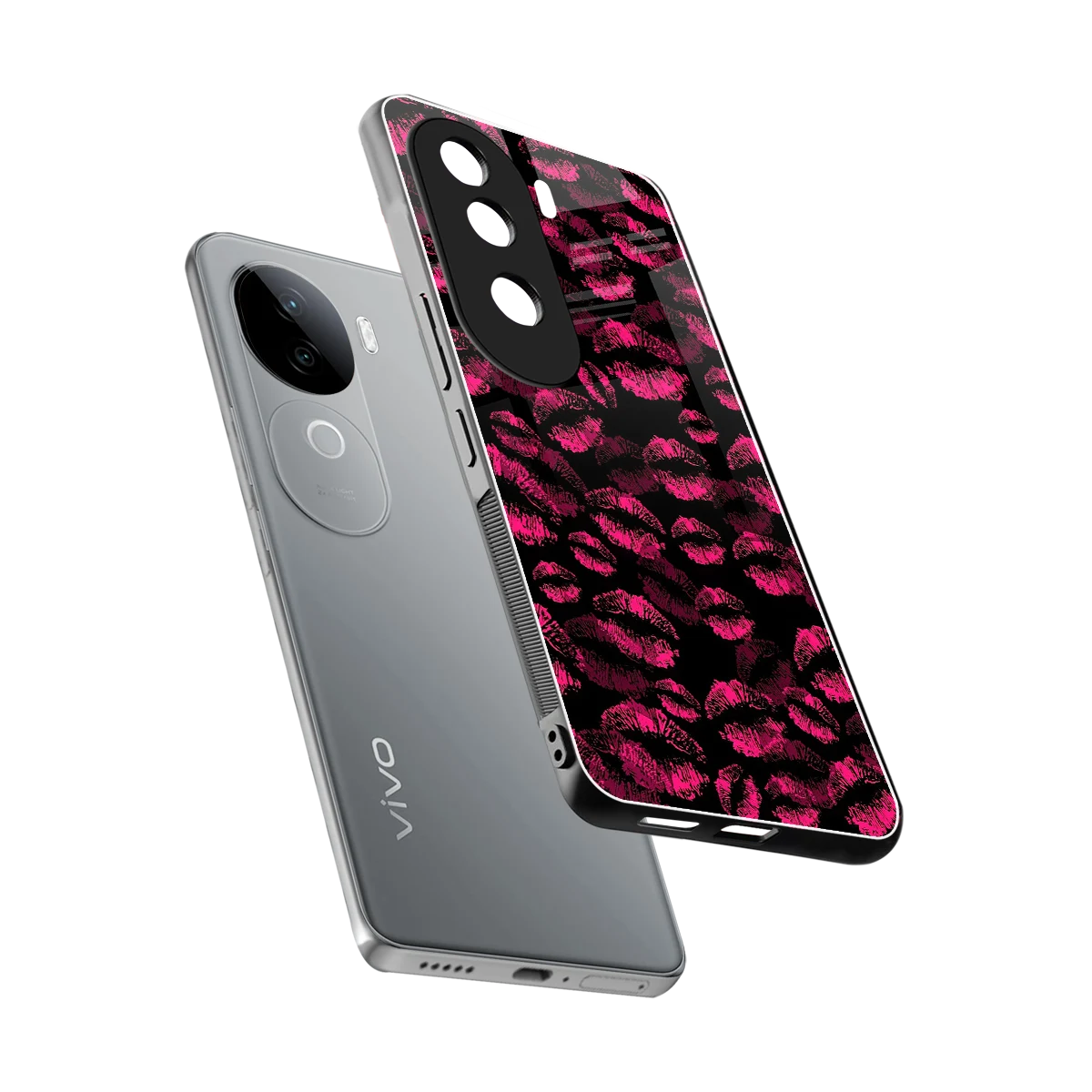 Lip Love sleek vivo v40e cover with tempered glass back and TPU edges