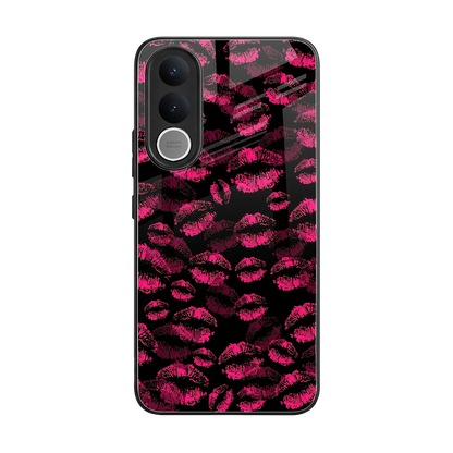Lip Love back phone cover | glass case for vivo v70 fe