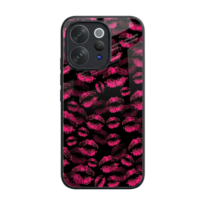 Lip Love back phone cover | glass case for vivo v70 elite