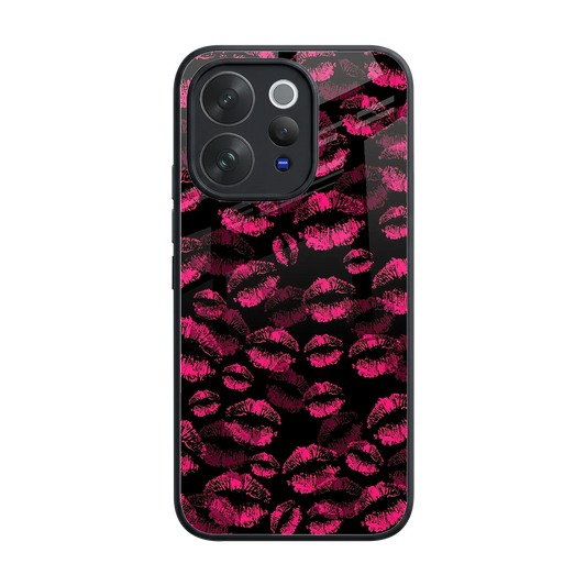 Lip Love back phone cover | glass case for vivo v70 elite