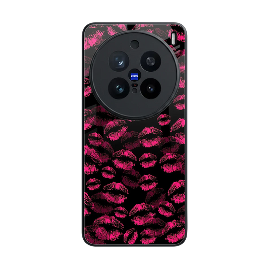 Lip Love back phone cover | glass case for vivo x200 pro