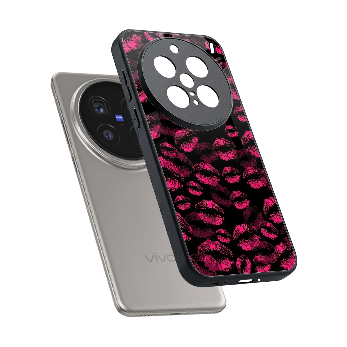 Lip Love sleek vivo x200 pro cover with tempered glass back and TPU edges