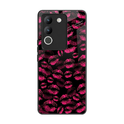 Lip Love back phone cover | glass case for vivo y200 5g