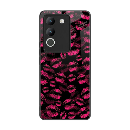 Lip Love back phone cover | glass case for vivo y200 5g