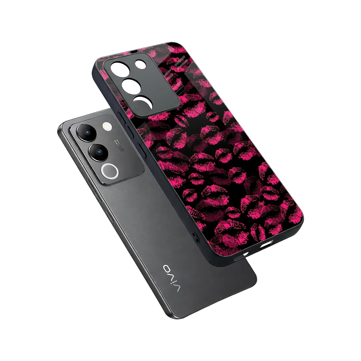 Lip Love sleek vivo y200 5g cover with tempered glass back and TPU edges