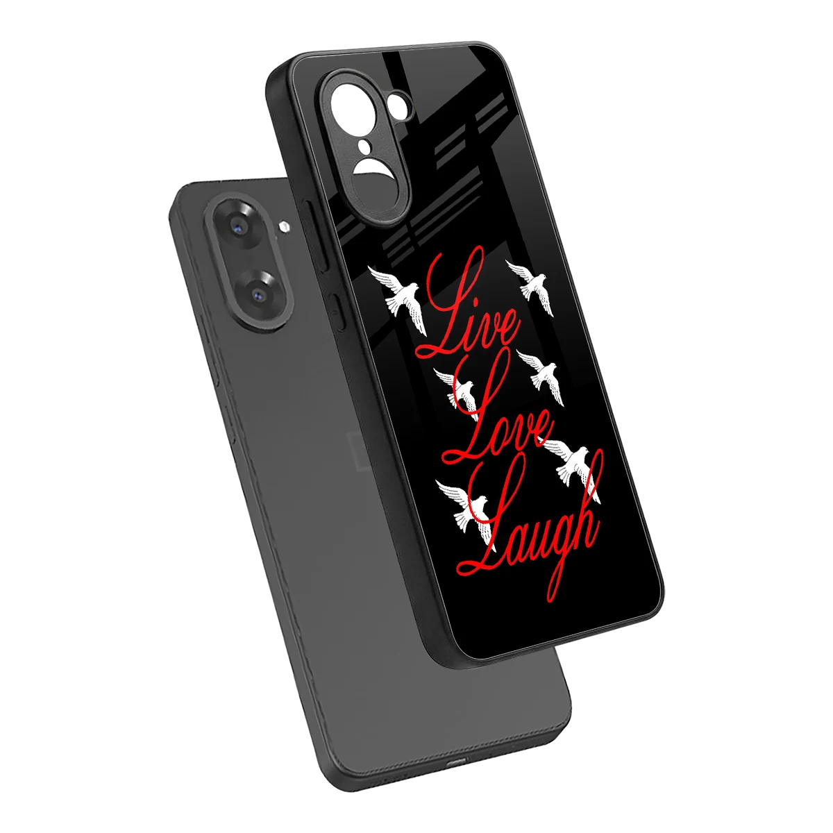 Live Love Laugh sleek oneplus nord ce5 5g cover with tempered glass back and TPU edges