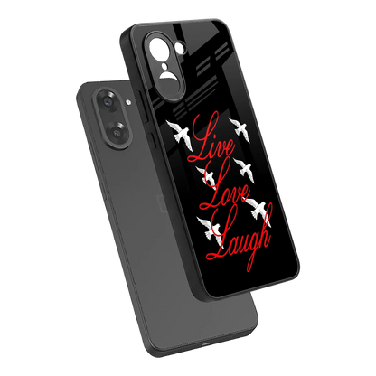 Live Love Laugh sleek oneplus nord ce5 5g cover with tempered glass back and TPU edges