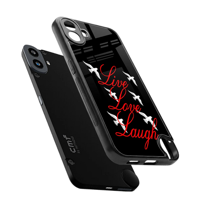 Live Love Laugh sleek cmf nothing phone 1 cover with tempered glass back and TPU edges