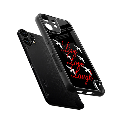 Live Love Laugh sleek cmf nothing phone 2 pro cover with tempered glass back and TPU edges