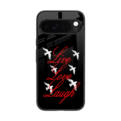Live Love Laugh back phone cover | glass case for google pixel 10 pro xl