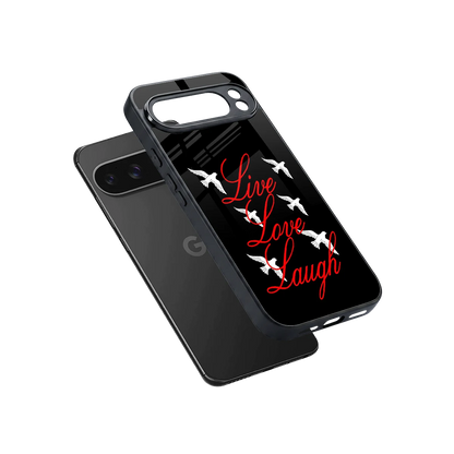 Live Love Laugh sleek google pixel 10 pro xl cover with tempered glass back and TPU edges