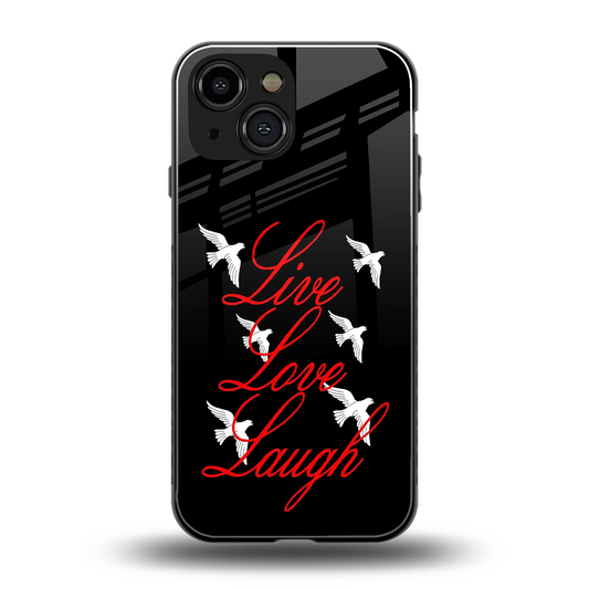 Live Love Laugh back phone cover | glass case for iphone 13 mini