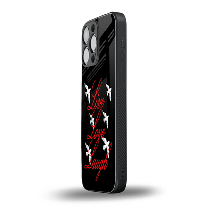 Live Love Laugh iphone 15 pro max mobile cover | shockproof glass phone case