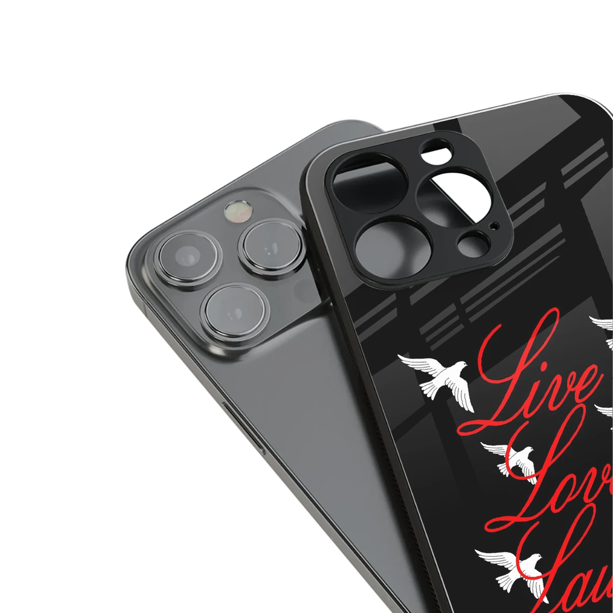 Live Love Laugh stylish phone case for iphone 14 | glossy glass and slim fit