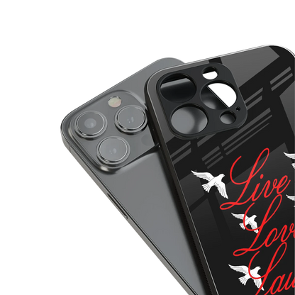 Live Love Laugh stylish phone case for iphone 16 pro max | glossy glass and slim fit