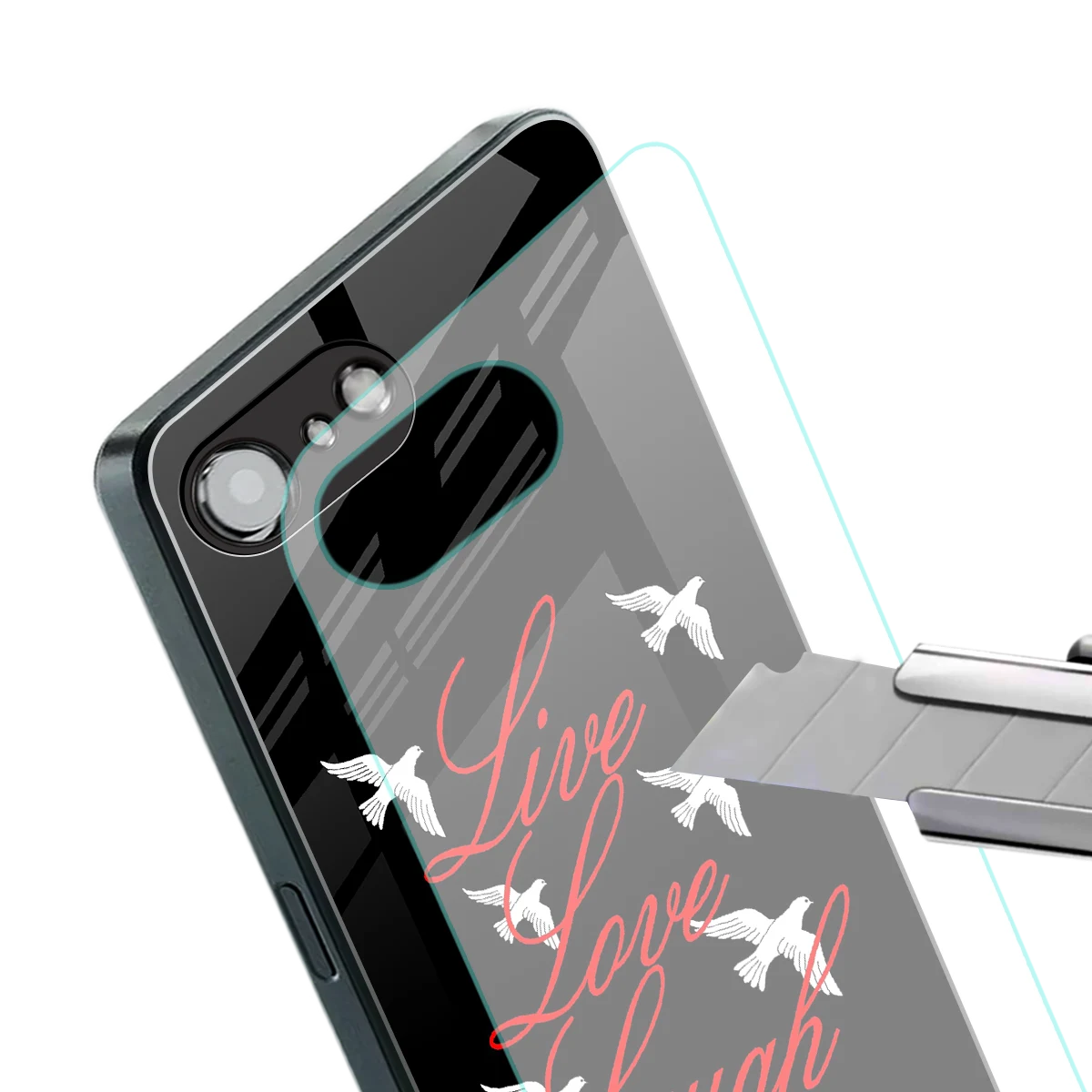 Live Love Laugh stylish phone case for iphone 17e | glossy glass and slim fit