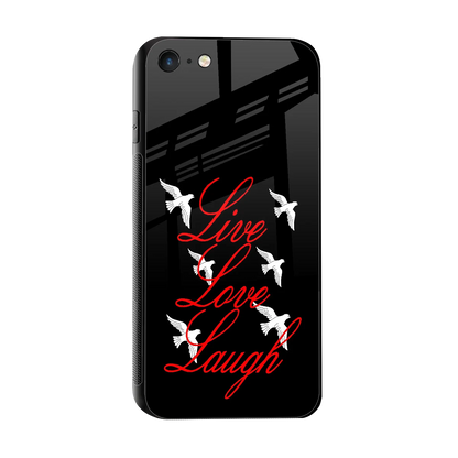 Live Love Laugh sleek iphone 7 cover with tempered glass back and TPU edges