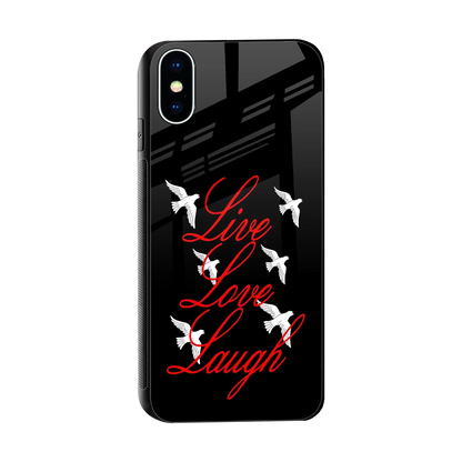 Live Love Laugh sleek iphone x cover with tempered glass back and TPU edges