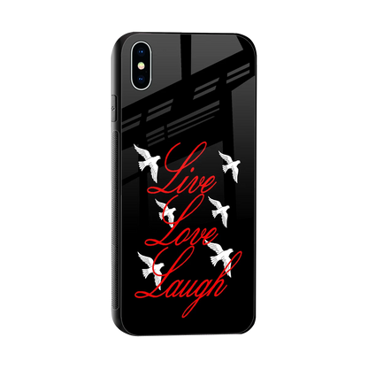 Live Love Laugh sleek iphone xs max cover with tempered glass back and TPU edges