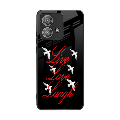 Live Love Laugh back phone cover | glass case for motorola edge 40 neo 5g
