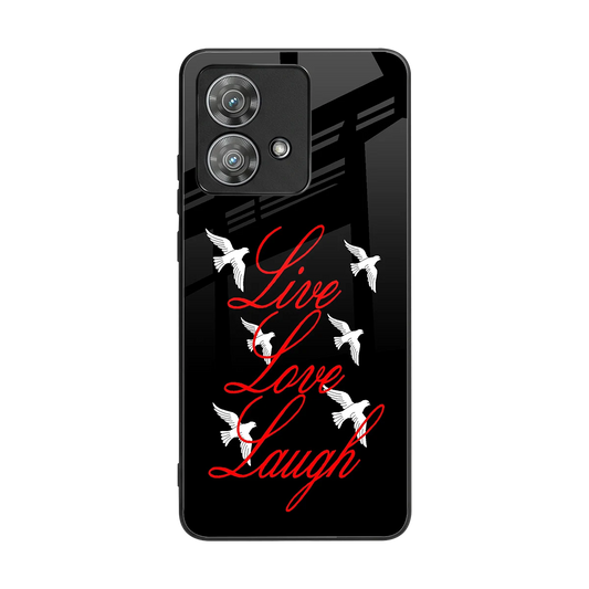 Live Love Laugh back phone cover | glass case for motorola edge 40 neo 5g