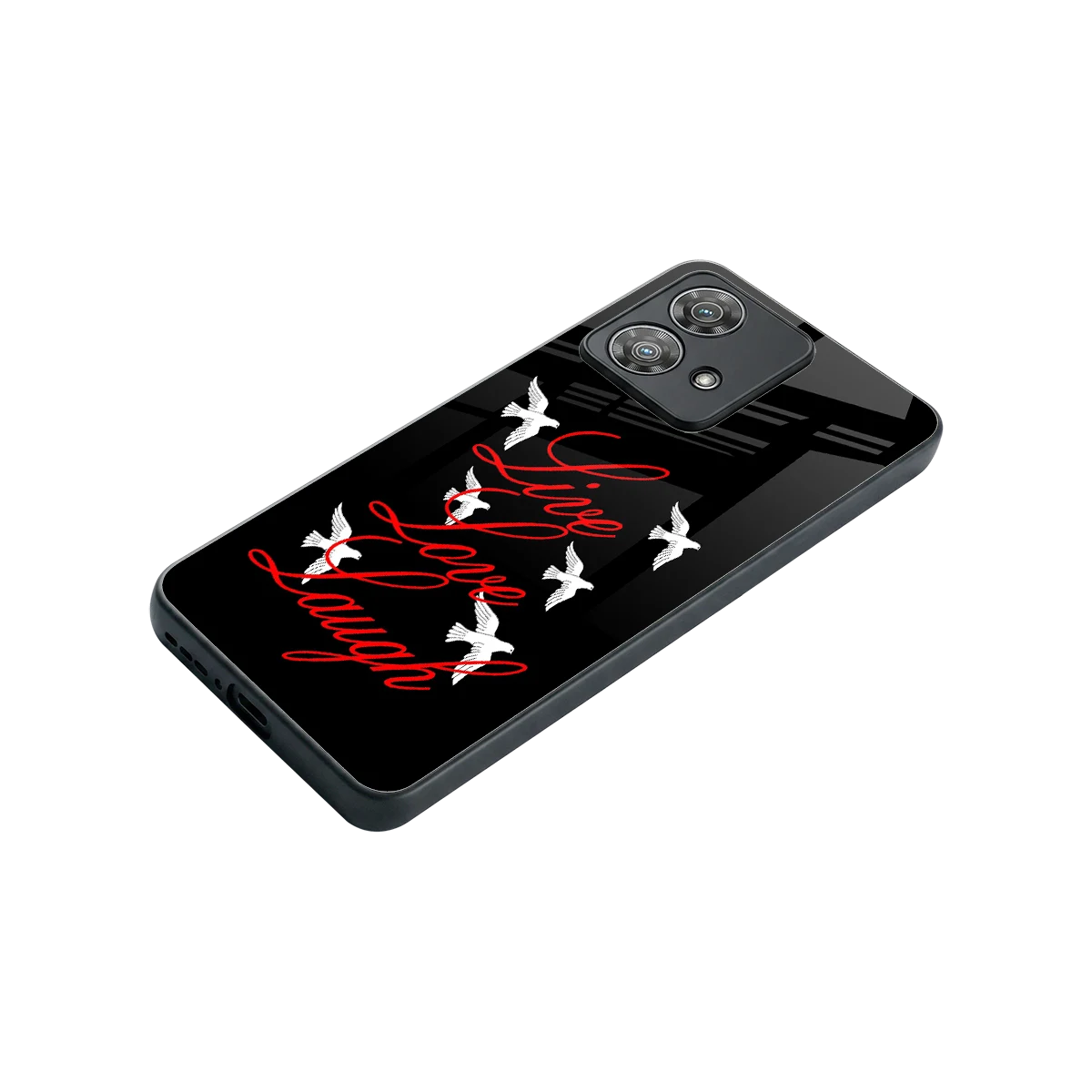 Live Love Laugh stylish phone case for motorola edge 40 neo 5g | glossy glass and slim fit