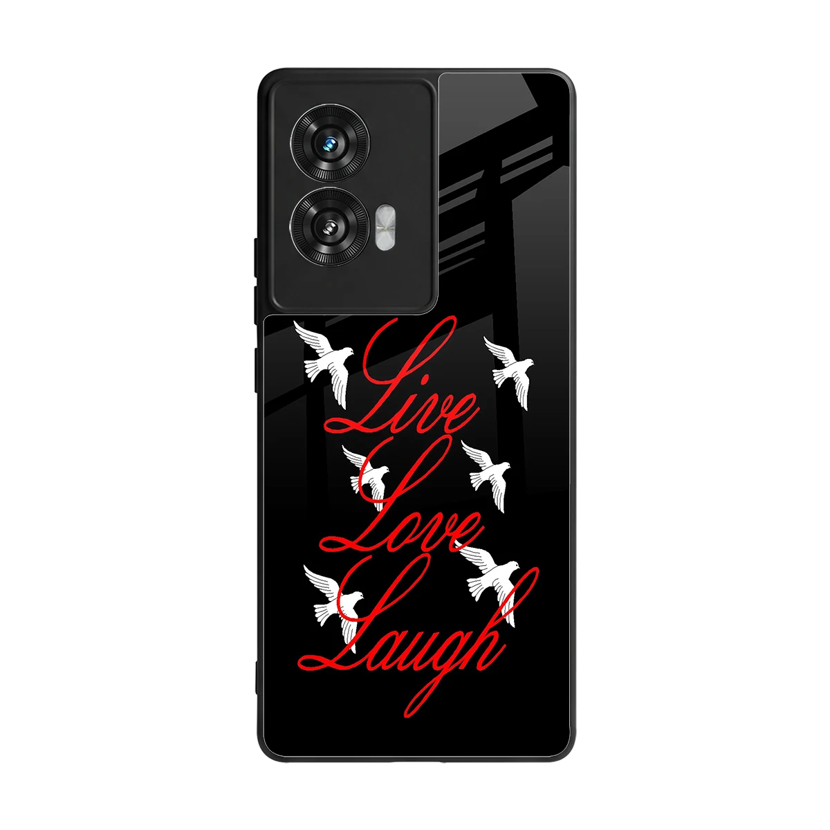 Live Love Laugh back phone cover | glass case for motorola edge 50 fusion