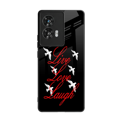 Live Love Laugh back phone cover | glass case for motorola edge 50 fusion