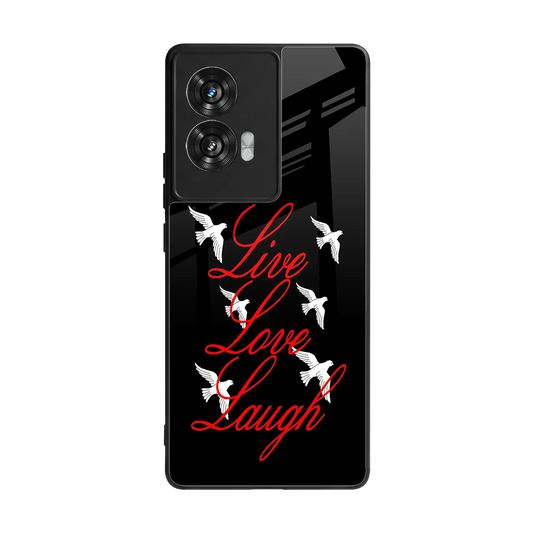 Live Love Laugh back phone cover | glass case for motorola edge 50 fusion