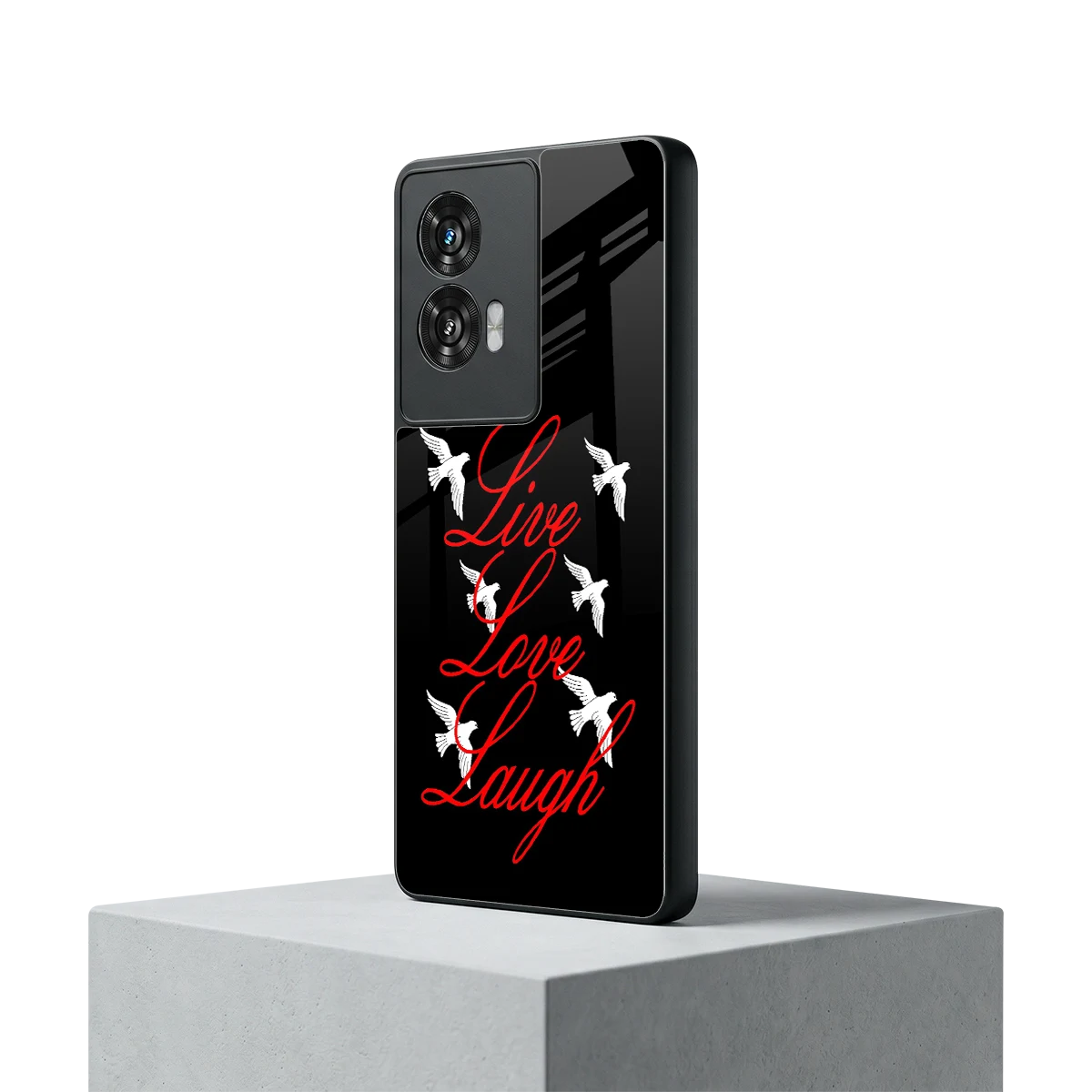 Live Love Laugh motorola edge 50 fusion mobile cover | shockproof glass phone case