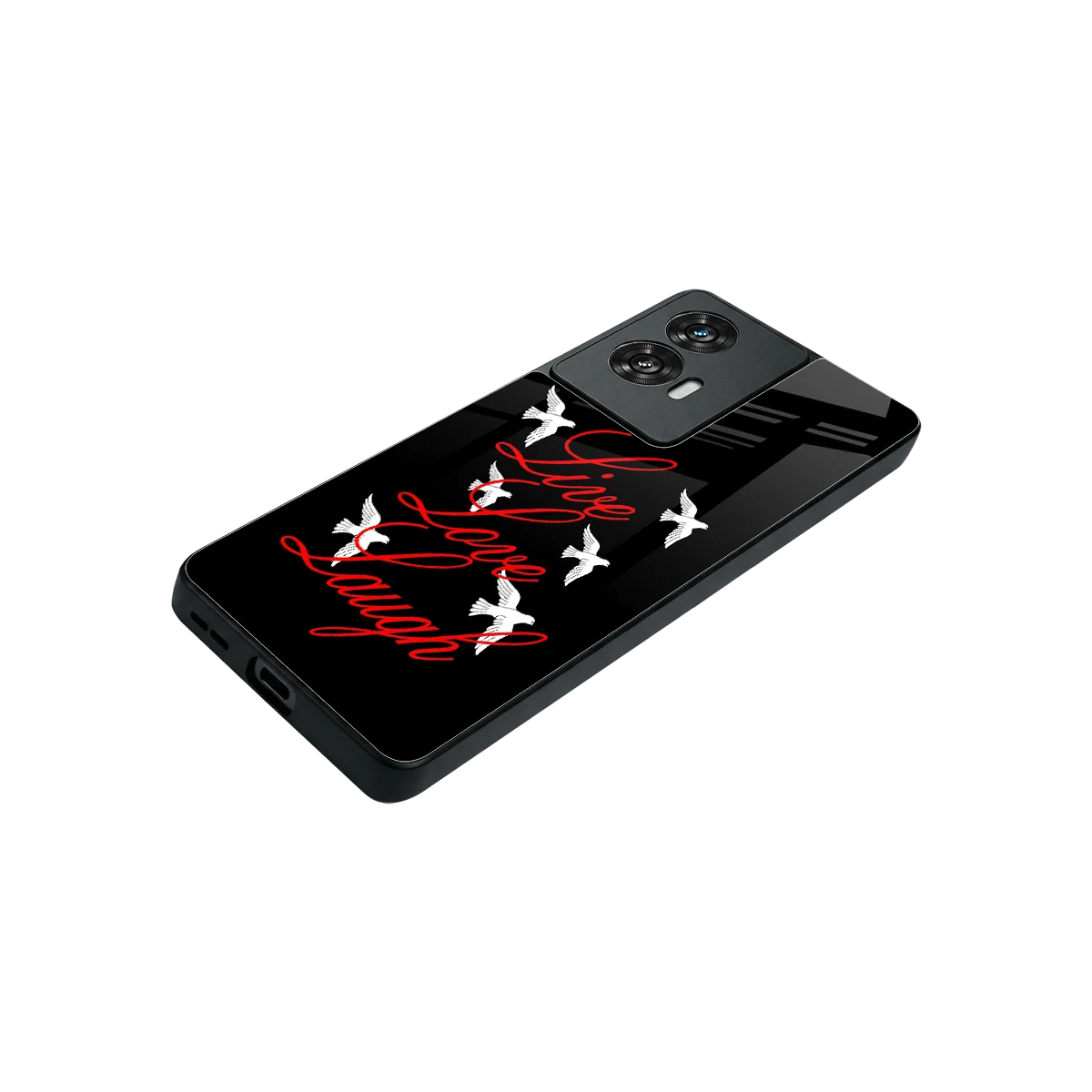 Live Love Laugh stylish phone case for motorola edge 50 fusion | glossy glass and slim fit