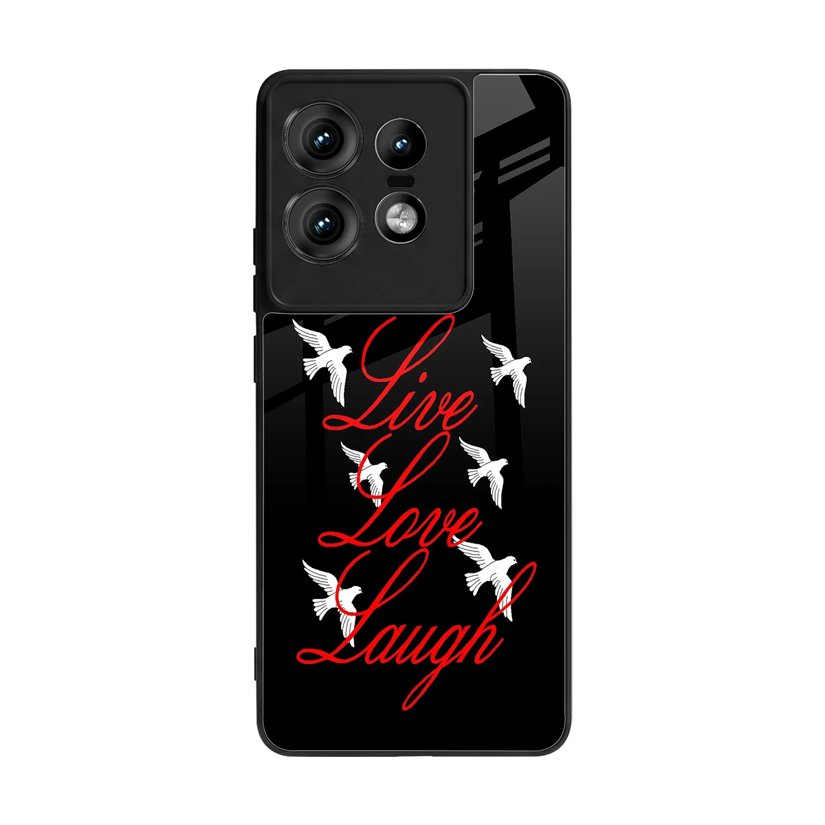 Live Love Laugh back phone cover | glass case for motorola edge 50 pro