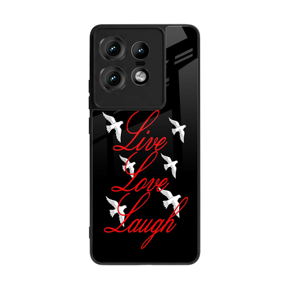 Live Love Laugh back phone cover | glass case for motorola edge 50 pro